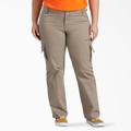Dickies Women's Plus Relaxed Fit Cargo Pants - Rinsed Desert Sand Size 24W (FPW777)