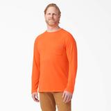 Dickies Men's Cooling Long Sleeve Pocket T-Shirt - Bright Orange Size M (SL600)