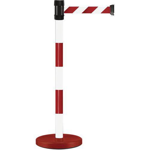Poteau À Sangle 2m Rouge/blanc Et Base - Manutan Expert