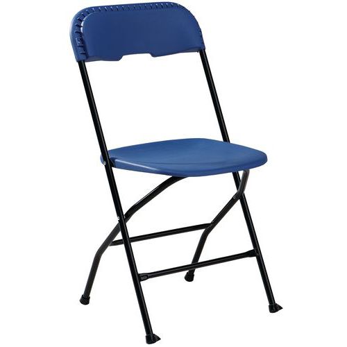chaise pliante - assise confortable bleue