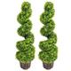 Warmiehomy Pair of Artificial Plants Cedar Spiral Topiary Tree Artificial Tree 90cm Artificial Plant for Ourdoor Indoor Conservatory Decoration