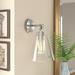 Three Posts™ Burnside 1 - Light Dimmable Armed Sconce Glass/Metal in Gray | 12.25 H x 8 W x 8.5 D in | Wayfair F9134E9E05FD4022BBDFD1739256A43C