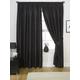 viceroy bedding Pair of BLACK 90" Width x 90" Drop, Luxury FAUX SILK Pencil Pleat Curtains INCLUDING PAIR OF MATCHING TIE BACKS