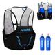 TRIWONDER Hydration Vest 2.5L Running Backpack Hydration Pack Ultra Trail Marathon Vest Lightweight Outdoor Hiking Cycling Daypack (Blue & Black - with 2 Soft Water Bottles, L/XL - 35.2-38.8in)