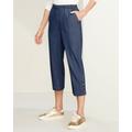 Draper's & Damon's Women's Denim Tab-Front Capris - Blue - PXL - Petite