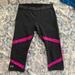 Under Armour Pants & Jumpsuits | Black & Magenta Under Armour Ua Crop Leggings | Color: Black/Purple | Size: S