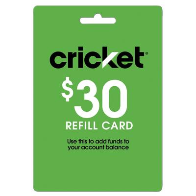 Cricket Refill eGift Card - $30 (Email Delivery)