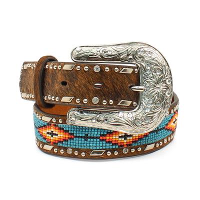 Kid's Southwest Beaded Hair-On Belt in Brown, size 18 by Ariat