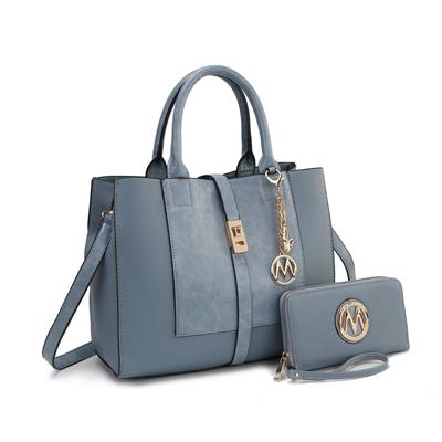 MKF Collection Yola Satchel Bag with Wallet by Mia K. - demin
