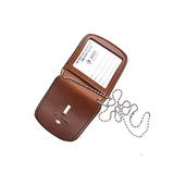 Aker Leather Products Neck Badge Holder Aker Leather 597 Neck Badge & ID Holder, Tan, Plain, Black screenshot. Wallets directory of Handbags & Luggage.