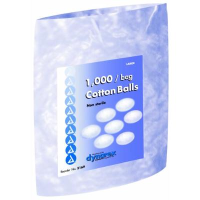 Dynarex Cotton Ball Large, Non-Sterile, 1,000 Count (Pack of 2)