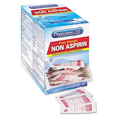 Physicians Care ACM90016 Acetaminophen, Single Dose Med Pack, 2 Per Pack, 50 Packs Per Box