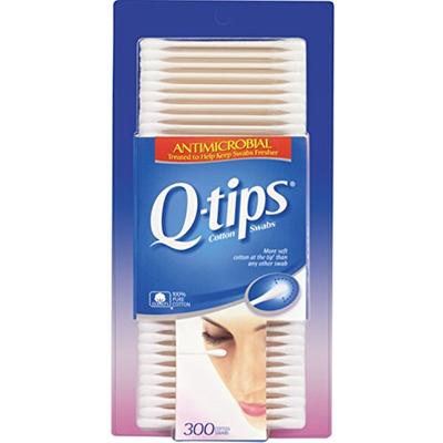 Q-tips Antimicrobial Cotton Swabs 300 Each (Pack of 4)