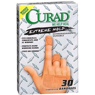 Curad Extreme Hold Bandages Assorted Sizes 30 Each (Pack of 8)