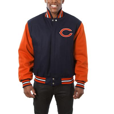 Chicago Bears JH Design Big & Tall Wool Full-Snap Jacket - Navy/Orange