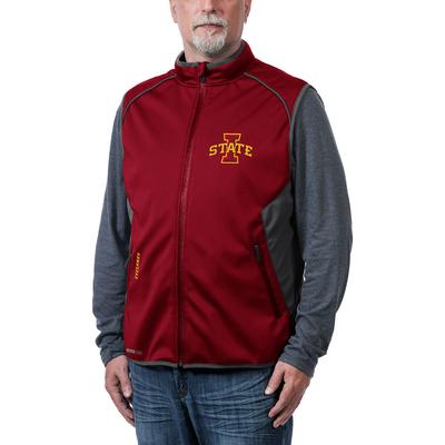 Franchise Club Men's Stadium Softshell Vest (Size L) Iowa State Cyclones/Dark Red, Polyester