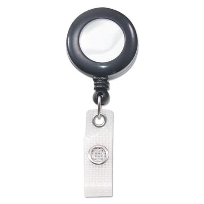 Advantus AVT75407 Deluxe Retractable ID Card Reel with Badge Holder, 24", Black, 12 per Box