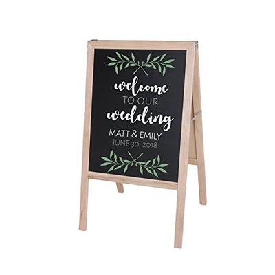 Crestline Products Natural Wood Marquee Easel, Black Chalkboards, 42" H x 24" W (31222)