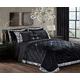 Householdfurnishing 3 Piece Crushed Velvet Bedspread/Comforter with pillow Shams (Santiago/black, Double)