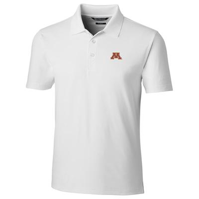 "Cutter & Buck Minnesota Golden Gophers White Forge Tailored Fit Polo"