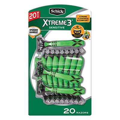 Schick Xtreme 3 Sensitive Skin Razors 20-Pack - Flexible Blades with Aloe Fights Razor Burn