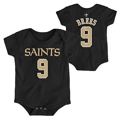 OuterStuff NFL Newborn Infants Team Color Name and Number Bodysuit Creeper (24 Months, Drew Brees Ne