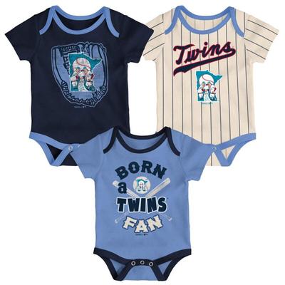 "Minnesota Twins Infant Navy/Light Blue/Cream Future #1 3-Pack Bodysuit Set"