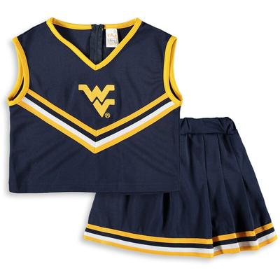 West Virginia Mountaineers Girls Youth Two-Piece Cheer Set - Navy
