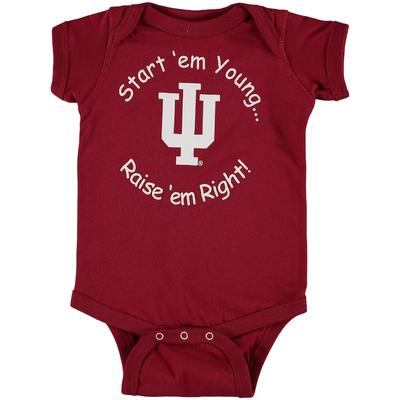 "Indiana Hoosiers Newborn & Infant Crimson Start 'Em Young Bodysuit"