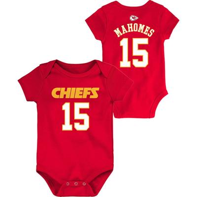 Infant Patrick Mahomes Red Kansas City Chiefs Mainliner Name and Number Bodysuit, Infant Boy's, Size