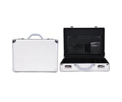 Heritage Metallic Silver Aluminum Anti-Theft Combination Snap-Lock 17.3 in. Computer Attache Case /