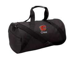 "Calgary Flames Youth Black Personalized Duffle Bag"