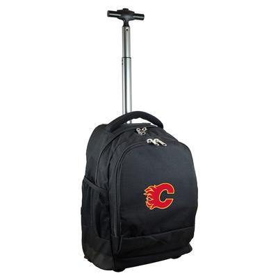 Calgary Flames 19'' Premium Wheeled Backpack - Black