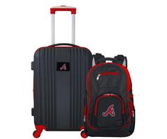 Mojo MLB Atlanta Braves 2-Piece Set Luggage and Backpack, Black