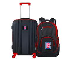 Mojo NBA LA Clippers 2-Piece Set Luggage and Backpack, Black