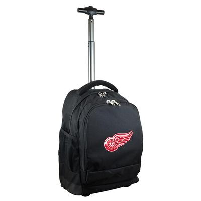 Denco NHL Detroit Red Wings 19 in. Black Wheeled Premium Backpack