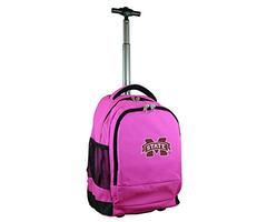 Denco NCAA Mississippi State Bulldogs Expedition Wheeled Backpack, 19-inches, Pink