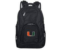 Denco NCAA Miami Hurricanes Voyager Laptop Backpack, 19-inches, Black