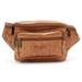 AmeriLeather Easy Traveler Leather Fanny Pack, Med Brown