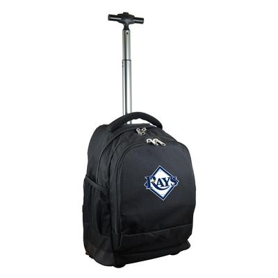 Denco MLB Tampa Bay Rays 19 in. Black Wheeled Premium Backpack
