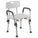 Flash Furniture HERCULES Series 300 Lb. Capacity, Adjustable White Bath & Shower Chair with Depth Ad