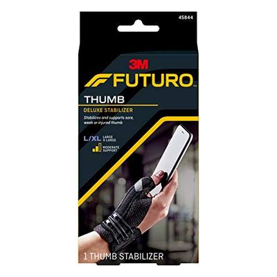 Futuro Deluxe Thumb Stabilizer, Improves Stability, Moderate Stabilizing Support, Large/X-Large, Bla