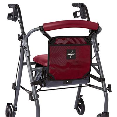 Medline Front Bag for Rollator Walkers, Adjustable Accessory Tote Easily Attaches to Most Walkers an