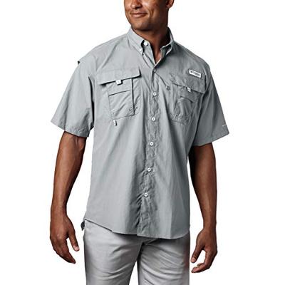 Columbia Men's PFG Bahama II Short Sleeve Shirt, Cool Grey, Medium