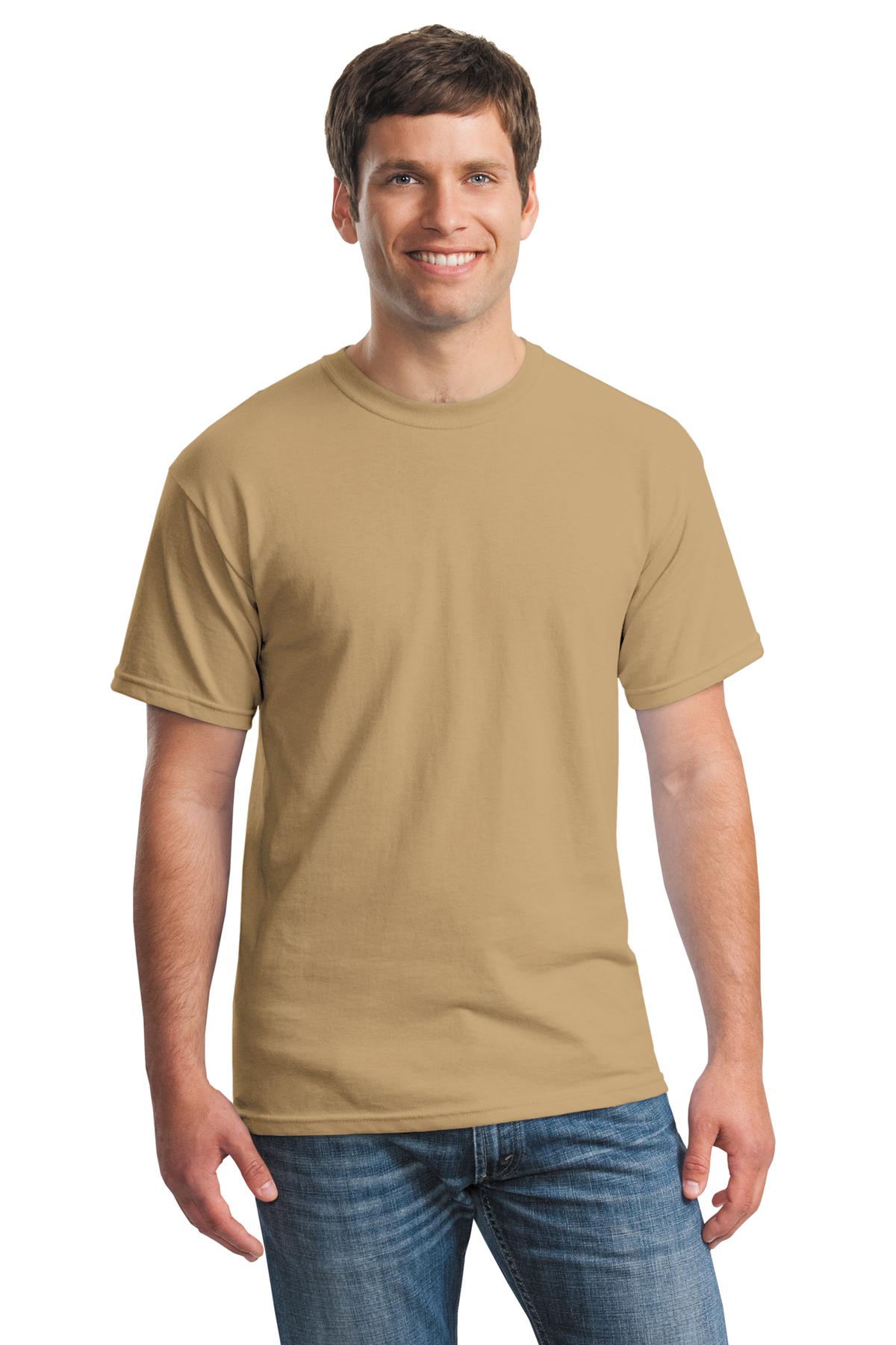 Gildan G500 Adult Heavy Cotton T-Shirt in Old Gold size Large 5000, G5000