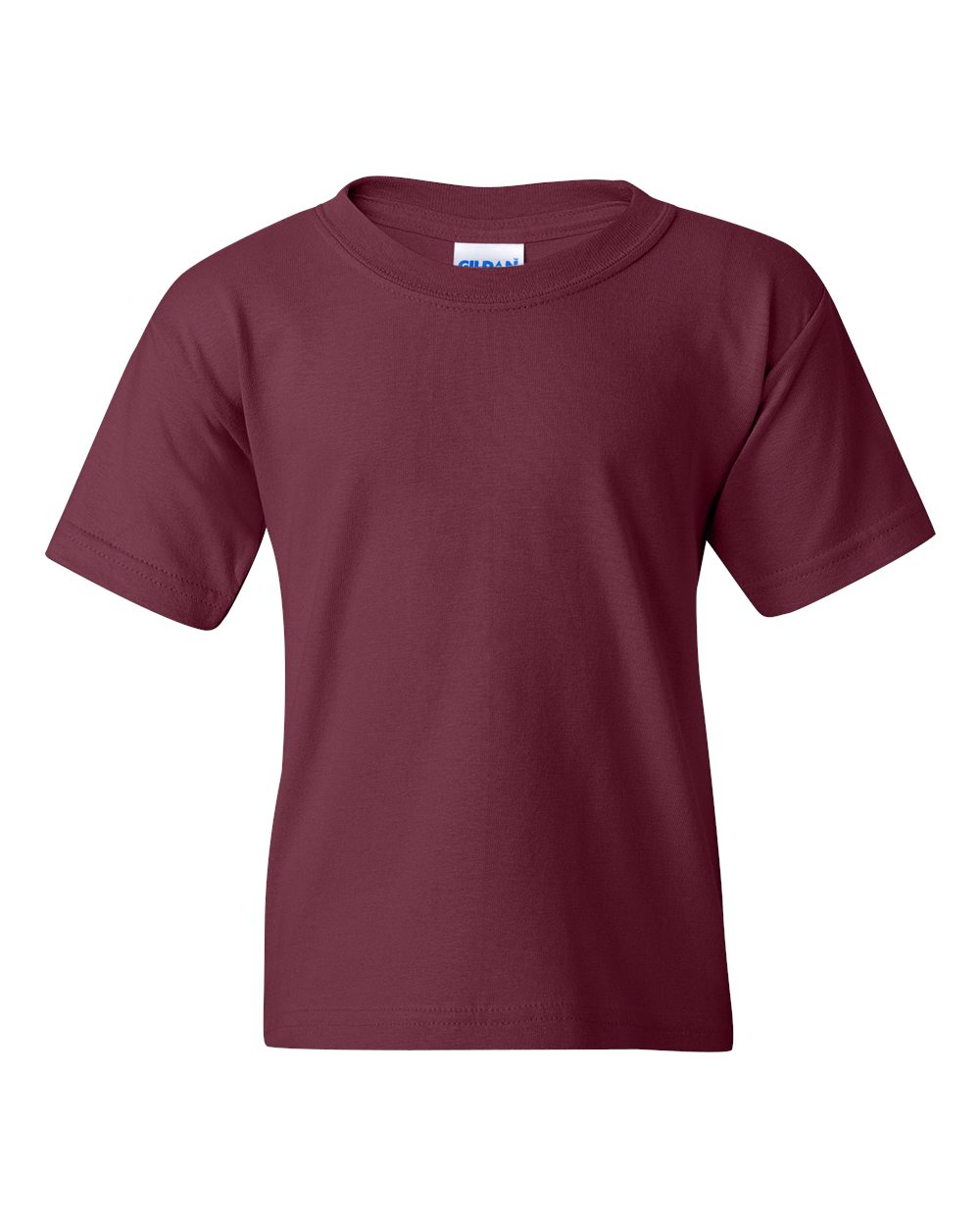 Gildan G500B Youth Heavy Cotton T-Shirt in Maroon size XS 5000B, G5000B