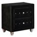 Rosdorf Park Belleville 2 Drawer Nightstand Wood/Upholstered in Black/Brown | 27.5 H x 28 W x 18 D in | Wayfair 593AAB95E31044E283A674A14B527F95