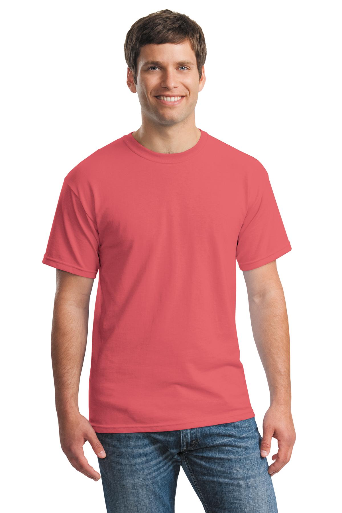 Gildan G500 Adult Heavy Cotton T-Shirt in Coral Silk size Small 5000, G5000