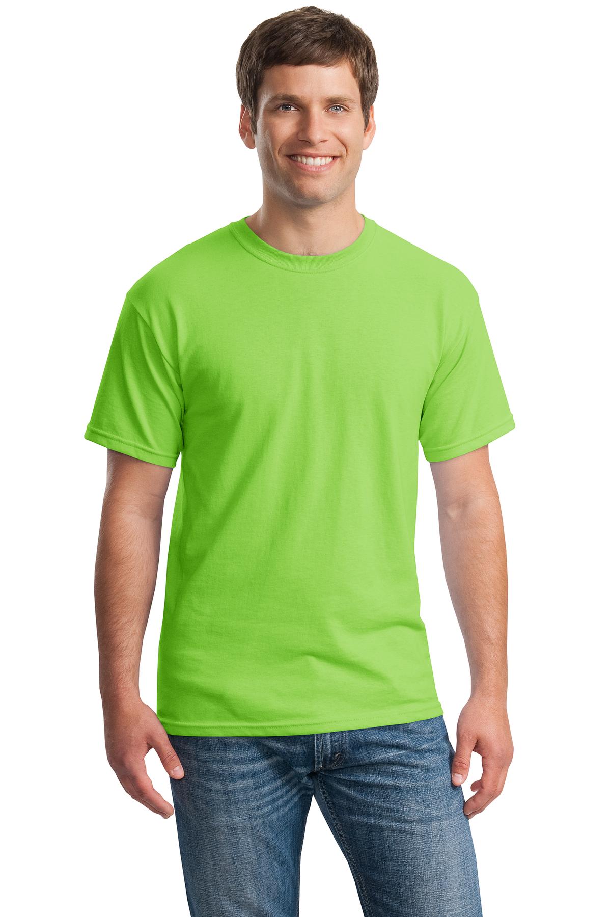 Gildan G500 Adult Heavy Cotton T-Shirt in Lime size Large 5000, G5000