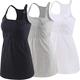 ZUMIY Women's Nursing Tanks Maternity Tops Postpartum Breastfeeding Cami Racerback (X-Large, Black+Grey+White /3pack)